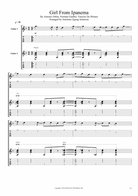 The Girl From Ipanema (garôta De Ipanema) (arr. Antonius Agung Setiawan)