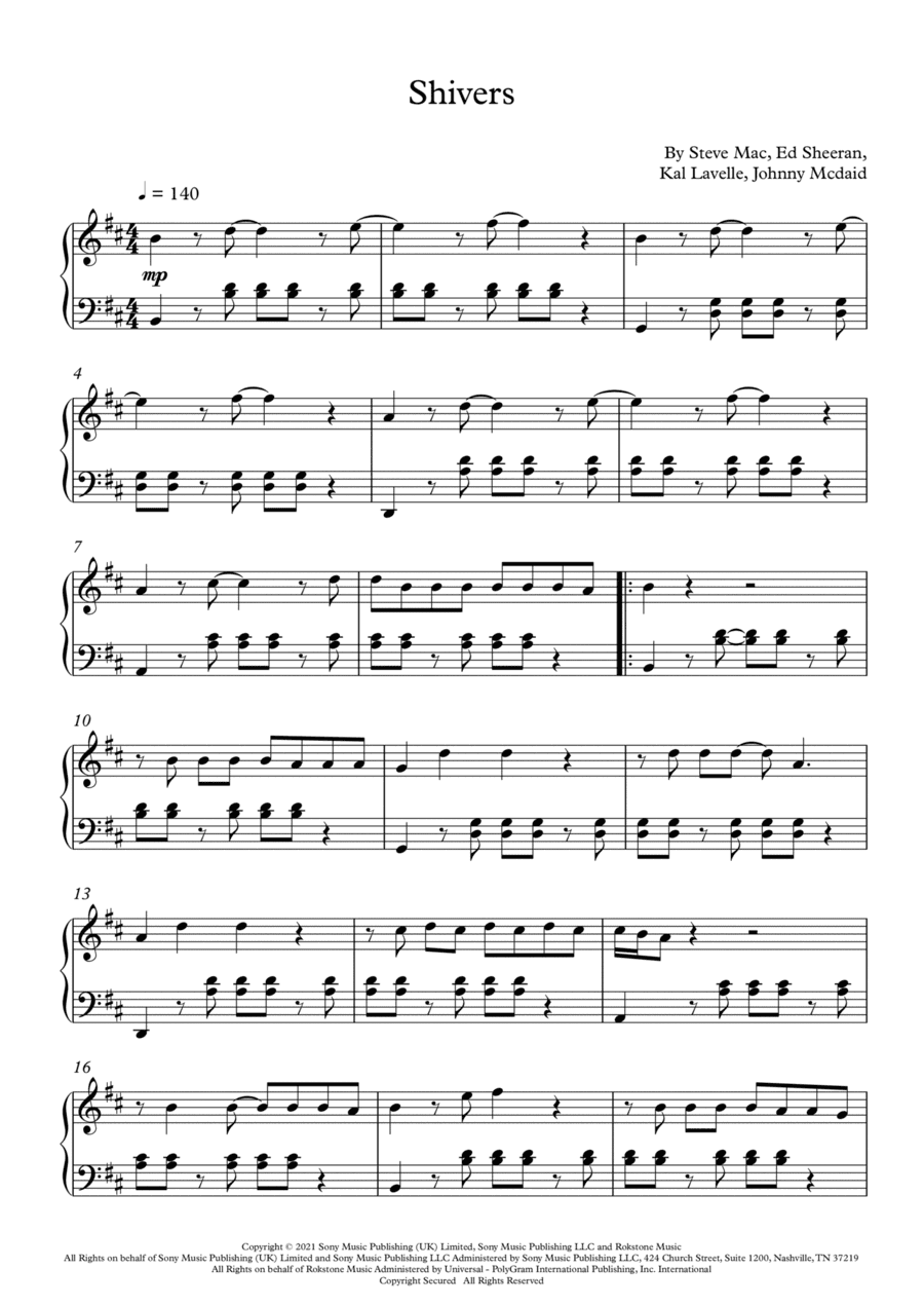 Shivers (arr. Fernanda Moura)