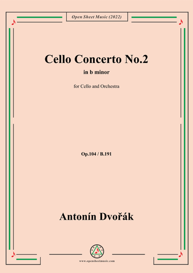 Dvorák-Cello Concerto,in b minor,Op.104,for Cello and Orchestra (arr. OSM Press)