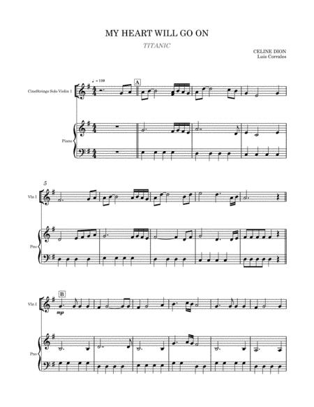 My Heart Will Go On (Love Theme from Titanic) (arr. Luis Corales)