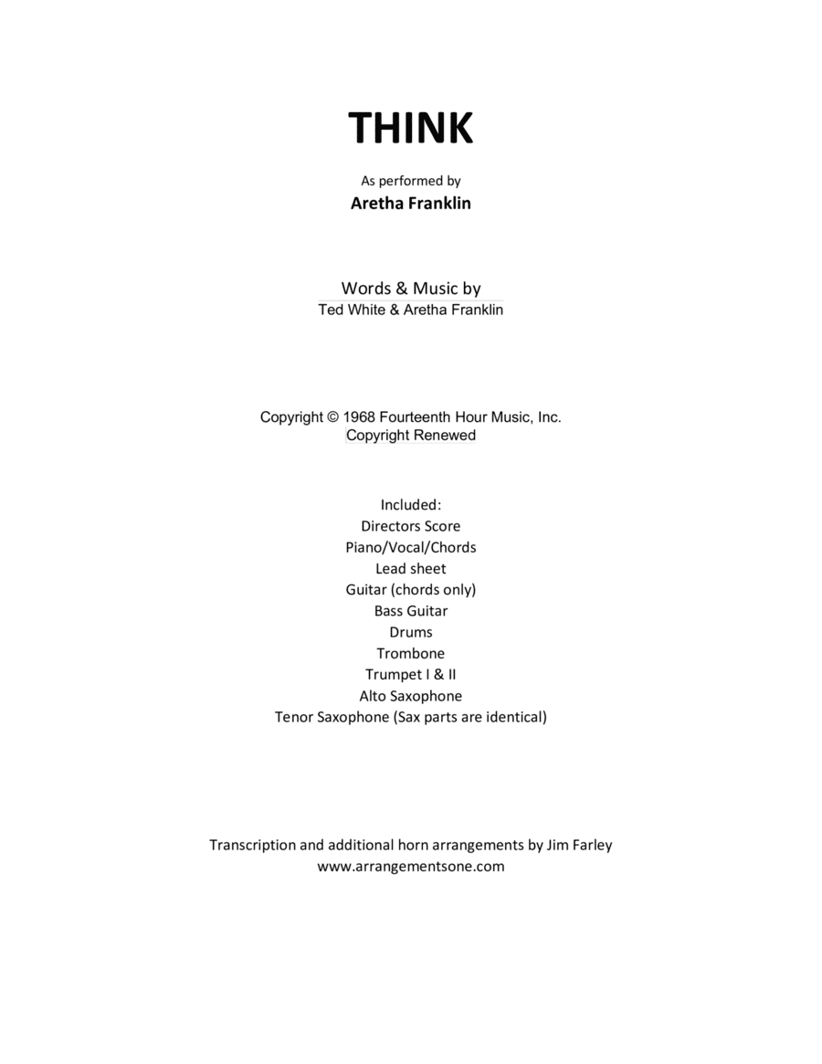 Think (arr. Jim Farley www.arrangementsone.com)