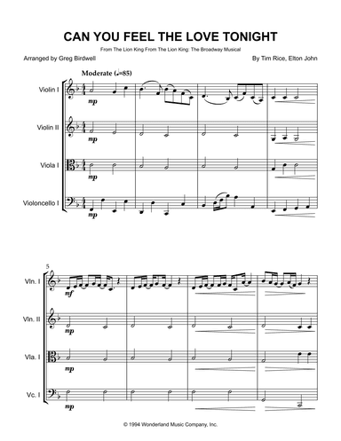 Can You Feel The Love Tonight (arr. Greg Birdwell)