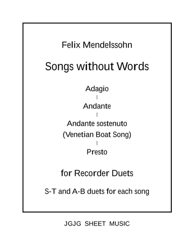 Four Songs Without Words for Recorder Duets (arr. James Grush)