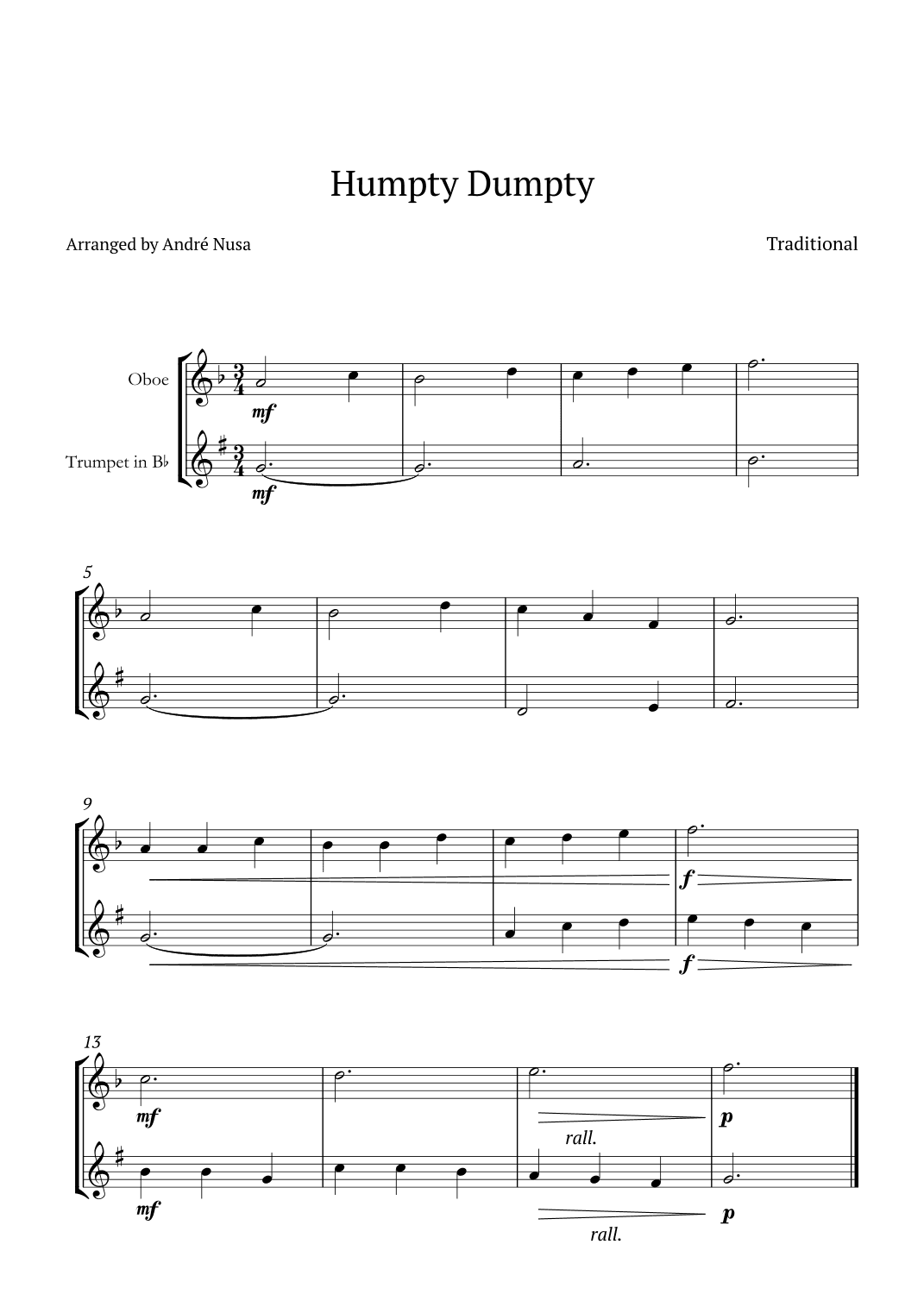 Humpty Dumpty (arr. André Nusa)