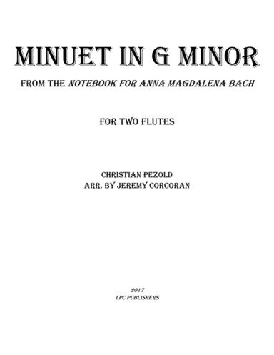 Minuet in G Minor from Notebook for Anna Magdelena Bach (arr. Jeremy Corcoran)