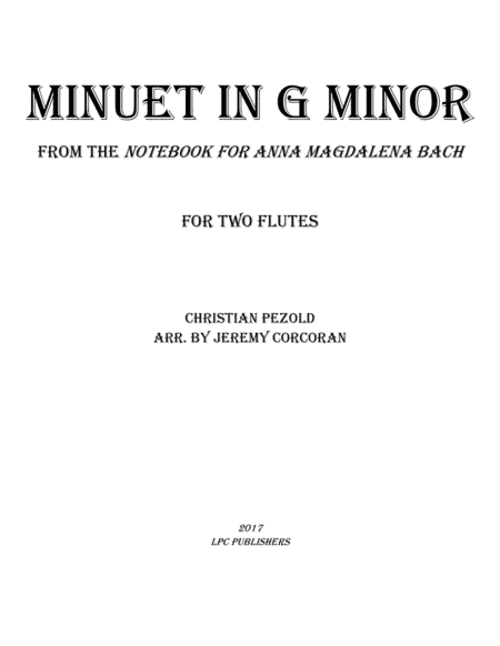 Minuet in G Minor from Notebook for Anna Magdelena Bach (arr. Jeremy Corcoran)