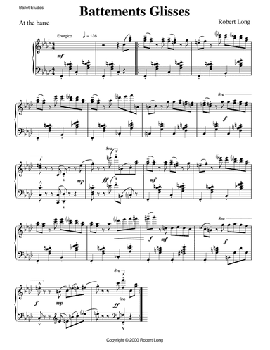 Ballet Piano Sheet Music: Battements Glisses