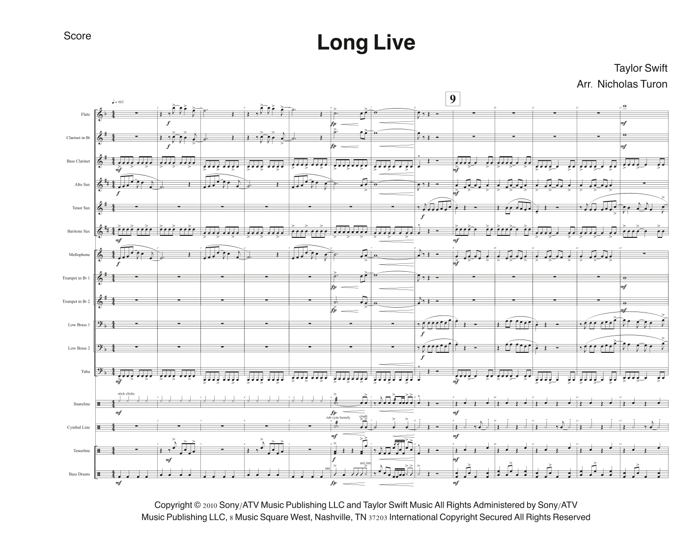 Long Live (arr. Nicholas Turon)