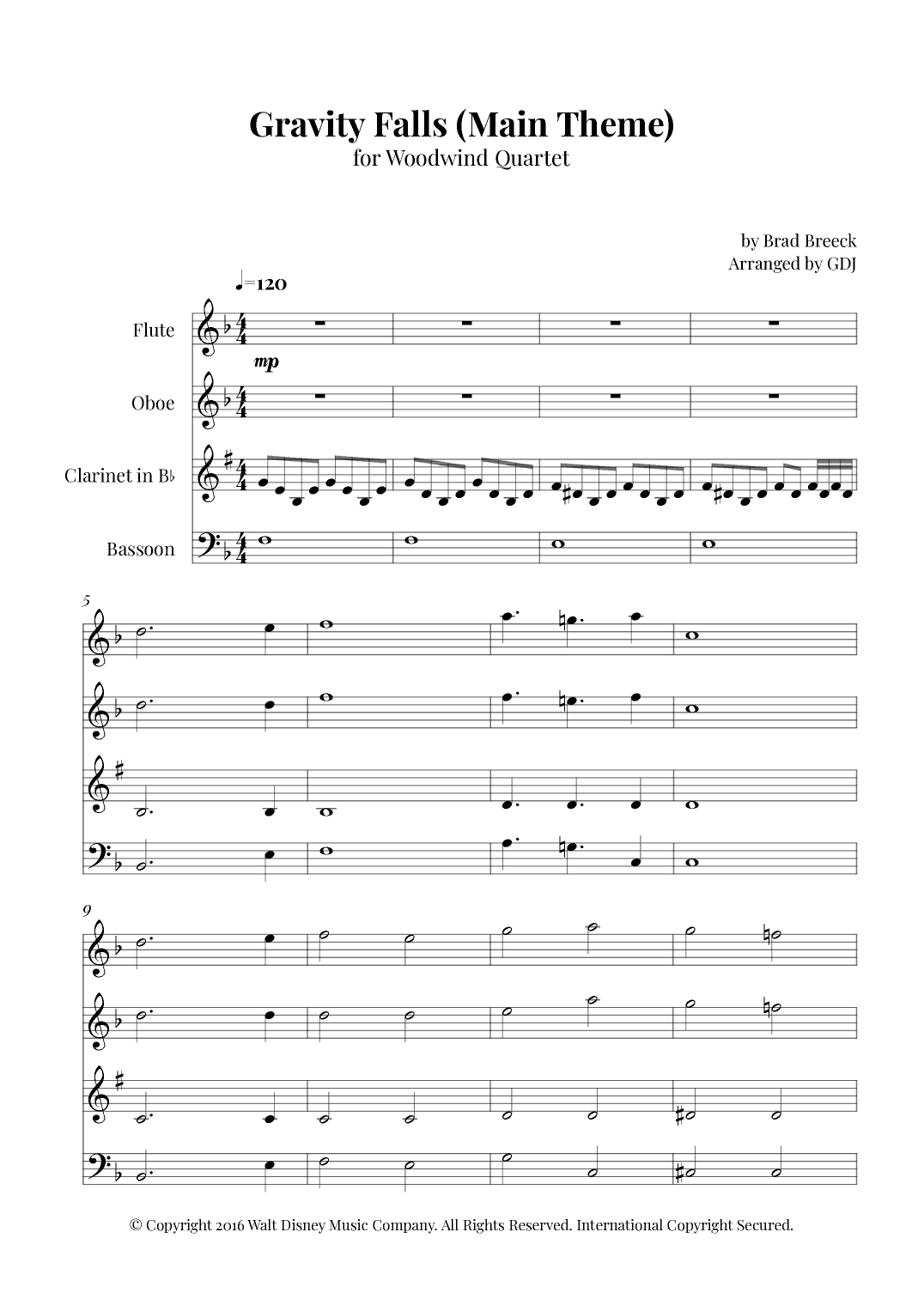 Gravity Falls (main Theme) (arr. GDJ)