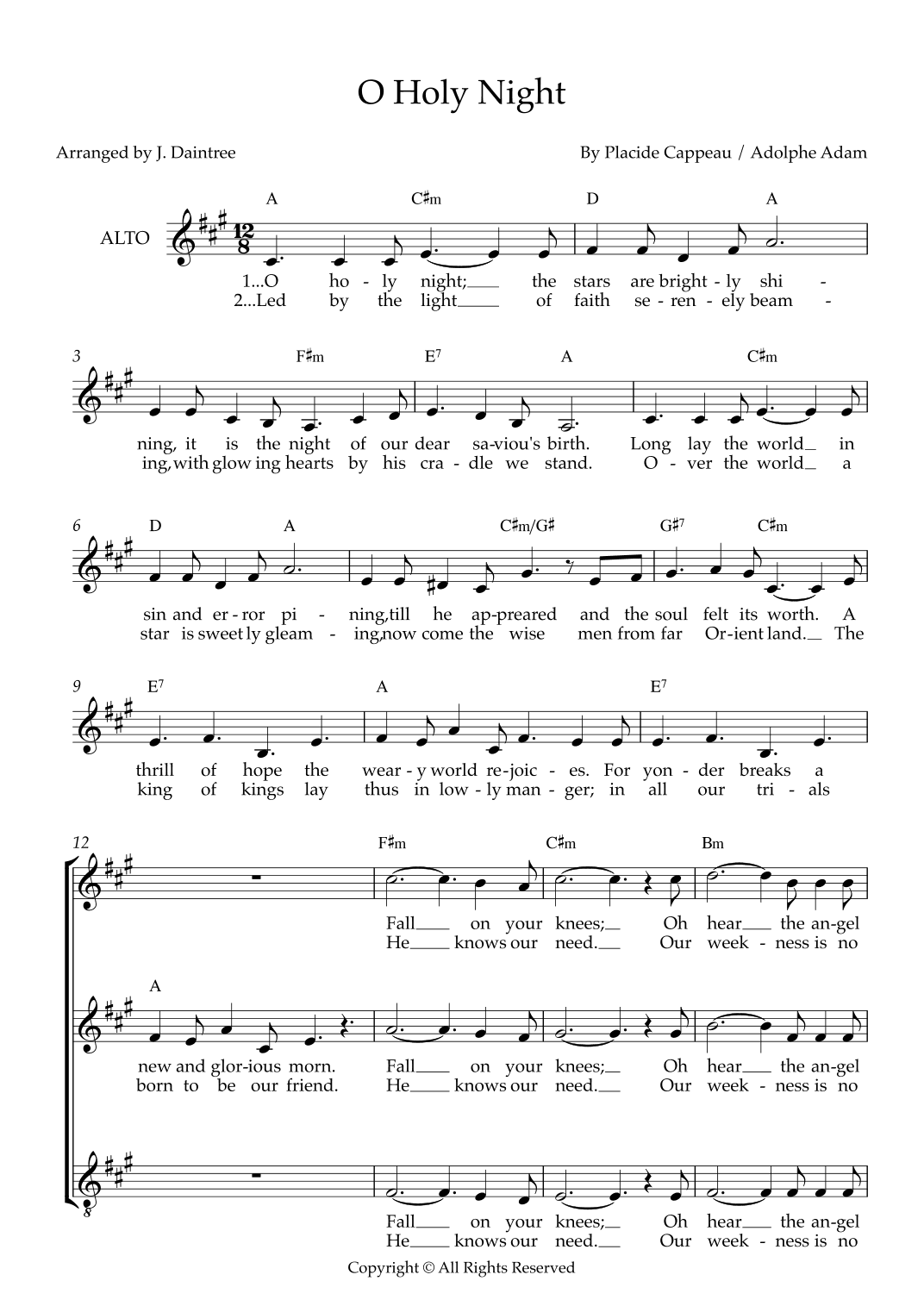 O Holy Night (arr. J. Daintree)