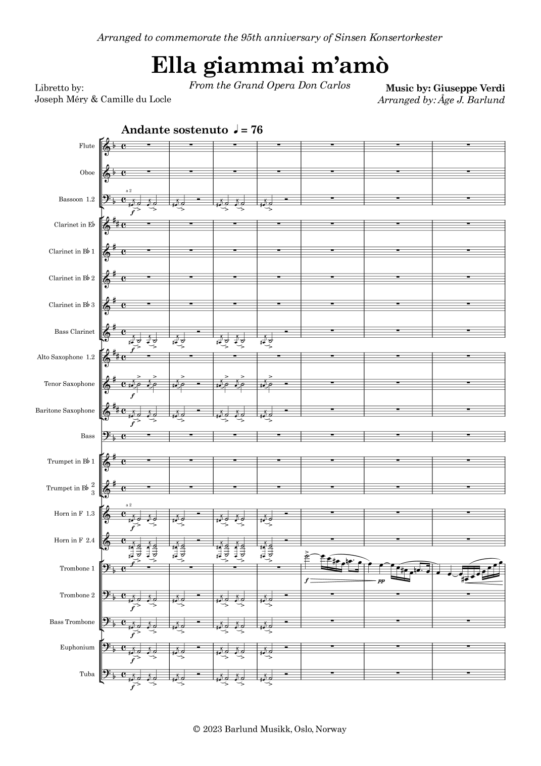 Ella giammai m'amò (arr. Aage Barlund)