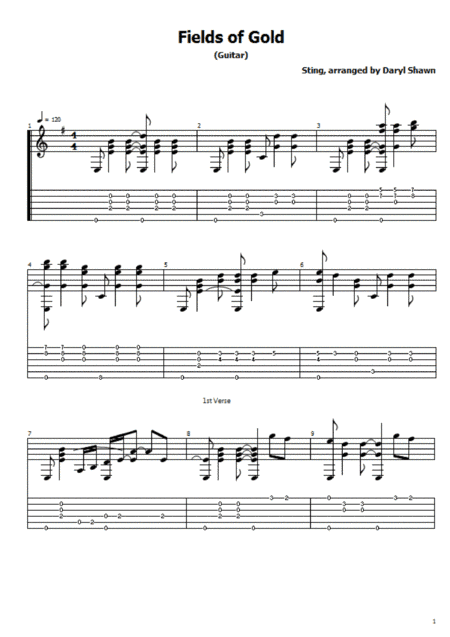 Fields Of Gold (arr. Daryl Shawn)