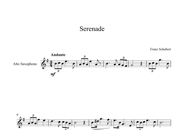 Serenade - Franz Schubert (Alto Sax) (arr. Digital Book Music)
