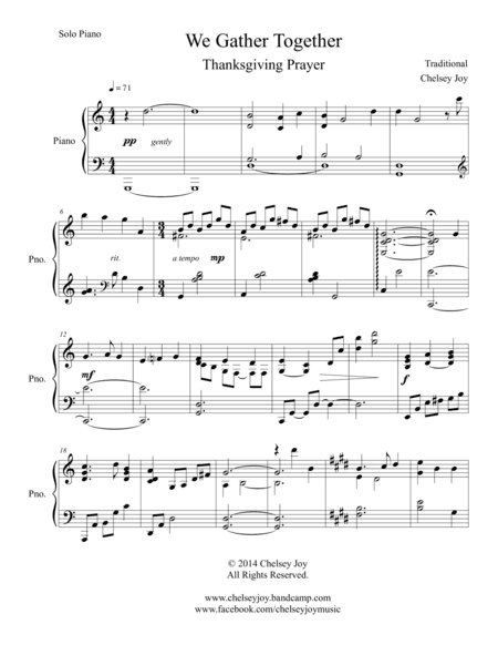 We Gather Together (Thanksgiving Prayer) (arr. Chelsey Joy)