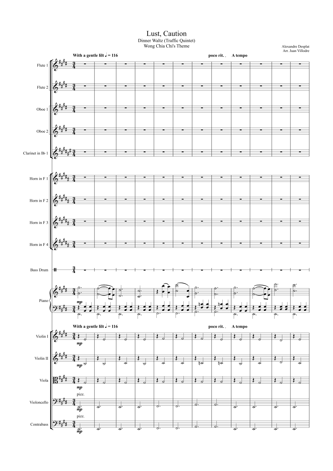 Lust, Caution (arr. Juan Villodre)