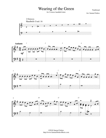 Wearing of the Green - for 2-octave handbell choir (arr. Samuel Stokes)
