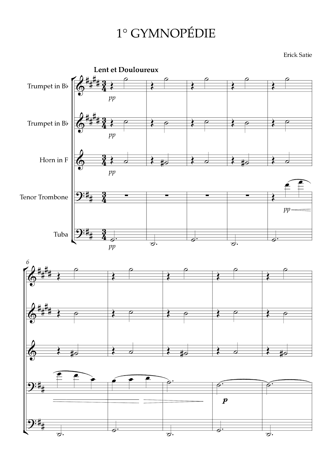 Gymnopédie No.1 (arr. Karen Gueiros)