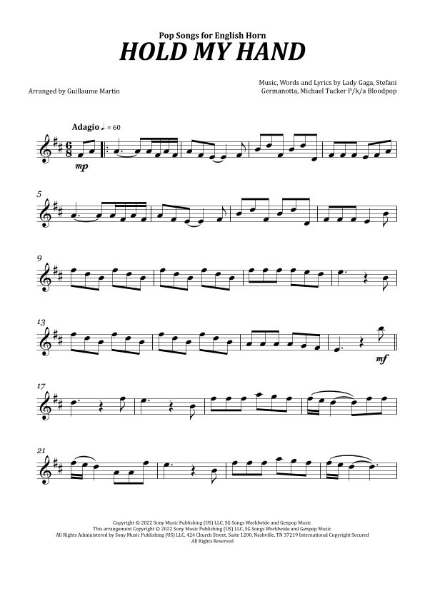 Hold My Hand (arr. Guillaume Martin)