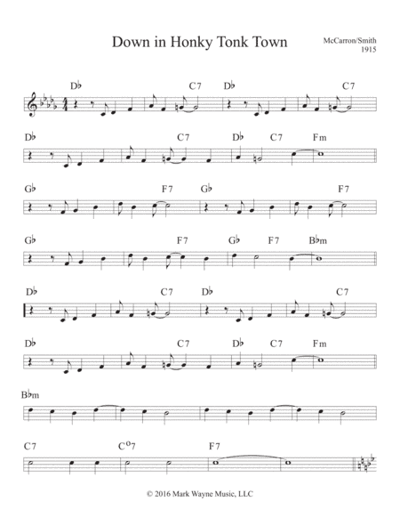 Down in Honky Tonk Town (arr. Mark Huxhold)