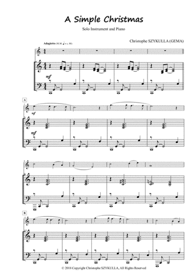 A SIMPLE CHRISTMAS FOR SOLO INSTRUMENT AND PIANO (Oboe and Piano)