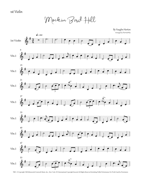 Mockin' Bird Hill (arr. The Violin Place)