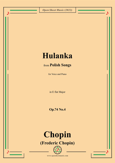 Chopin-Hulanka(Bacchanal),in C Major,Op.74 No.4,from Polish Songs (arr. OSM Press)