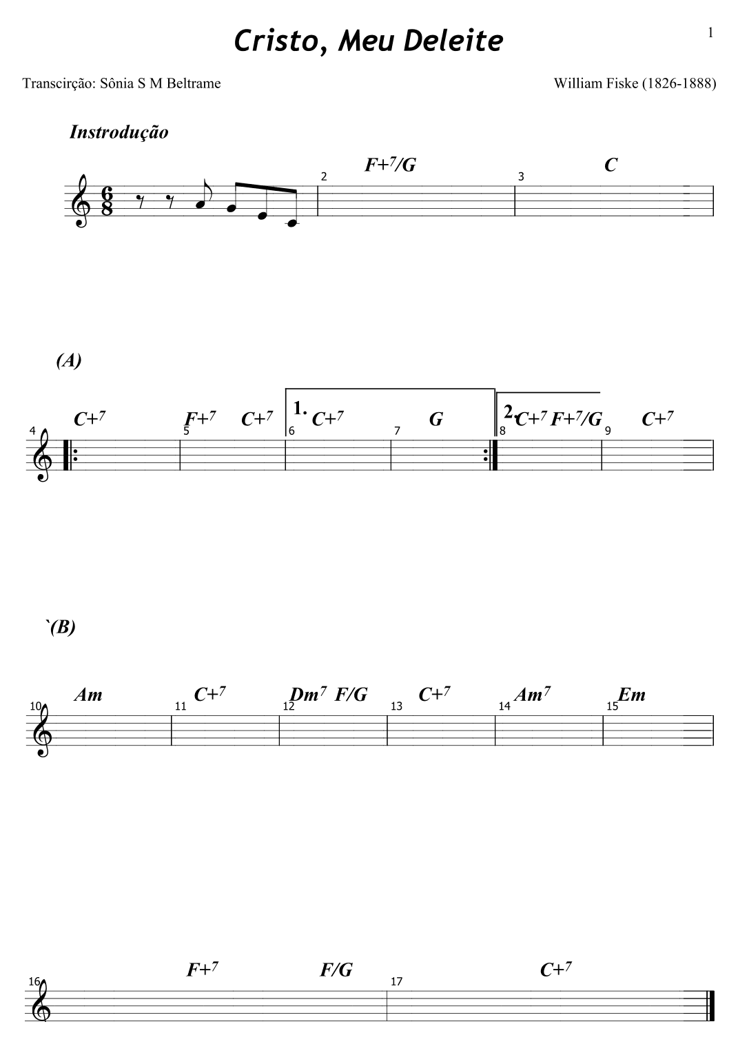 Cristo Meu Deleite (arr. Sônia S M Beltrame)