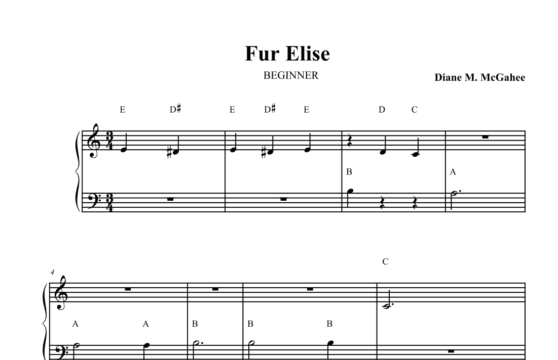 Fur Elise (arr. Arranged by Diane M. McGahee)