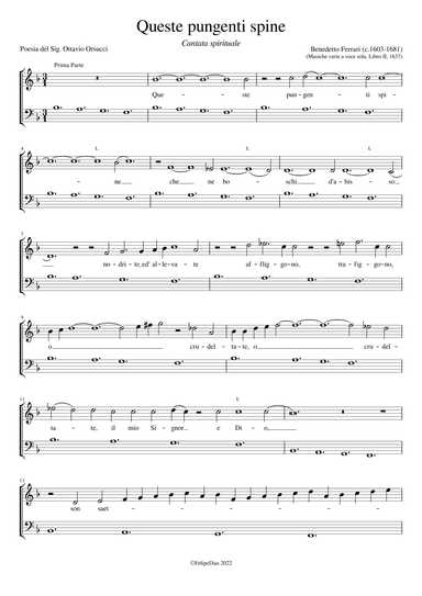 Queste pungenti spine (arr. Early Music Scores)