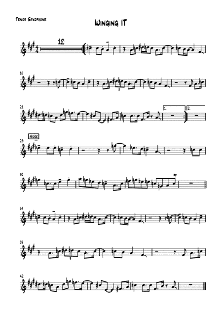 Winging It (jazz/blues tune by Ginger Tunes)