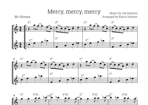 Mercy, Mercy, Mercy (arr. Katrin Scherer)
