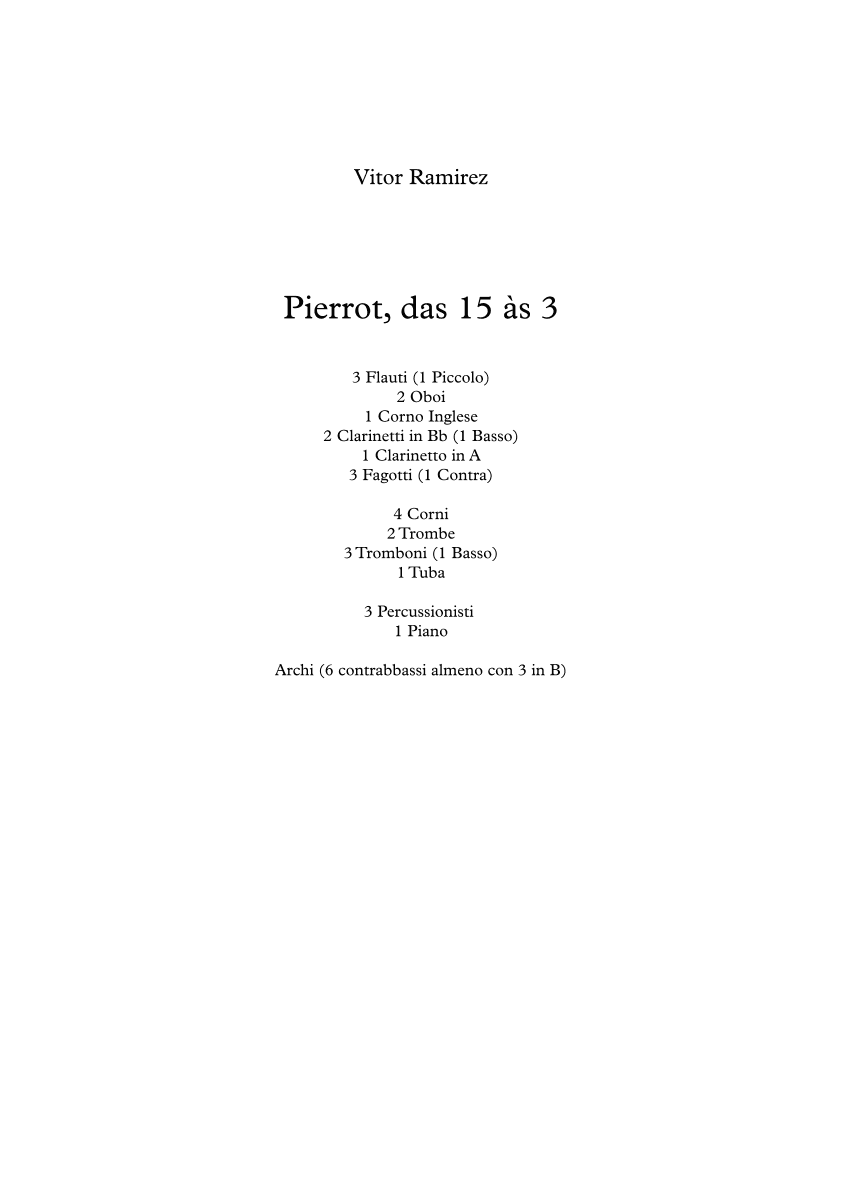 Pierrot das 15 às 3
