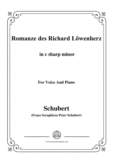 Schubert-Romanze des Richard Löwenherz,Op.86(D.907),in c sharp minor,for Voice&Piano (arr. MSM)