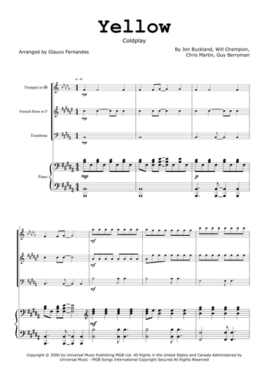 Yellow (arr. Glauco Fernandes)