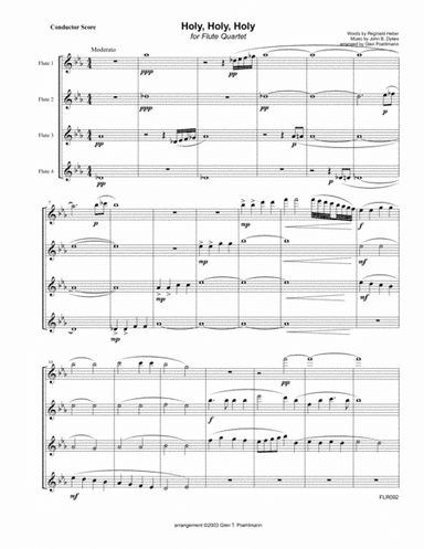 HOLY, HOLY, HOLY - FLUTE QUARTET (unaccompanied) (arr. Glen Poehlmann)