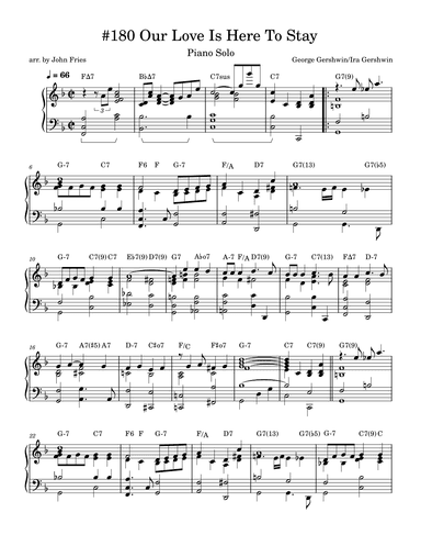 Our Love Is Here To Stay (arr. John Fries)