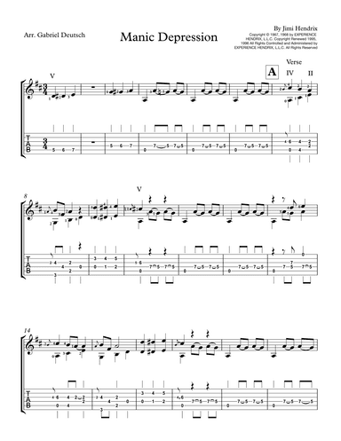 Manic Depression (arr. Gabriel Deutsch)