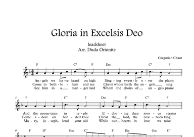 Gloria in excelsis Deo (F major - with lyrics) (arr. Duda Oriontte)