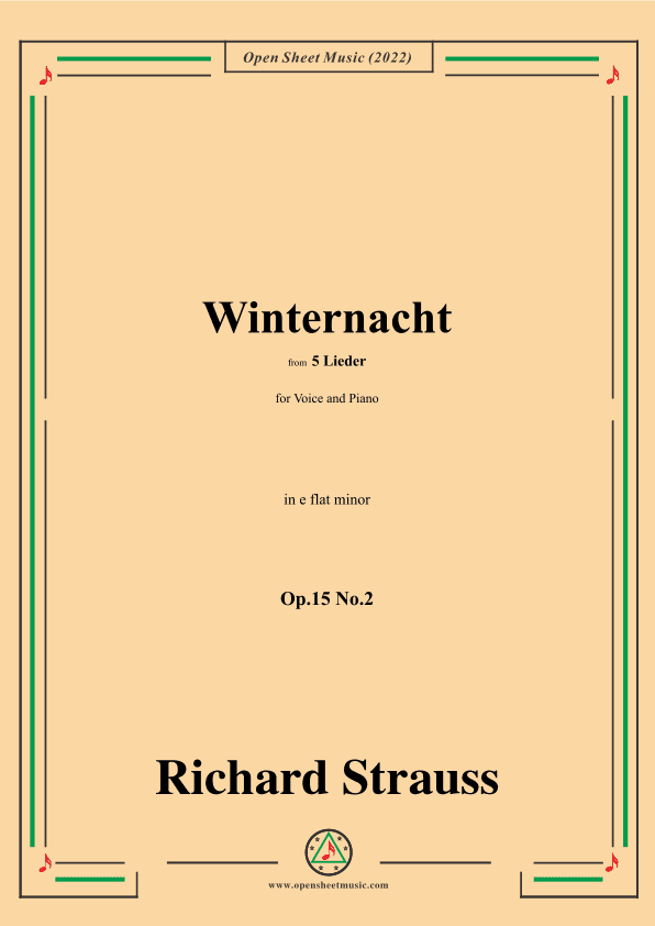 Richard Strauss-Winternacht,in e flat minor,Op.15 No.2 (arr. OSM Press)