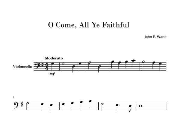 O Come, All Ye Faithful (Easy Cello Solo) (arr. Gisele Sant'Ana)