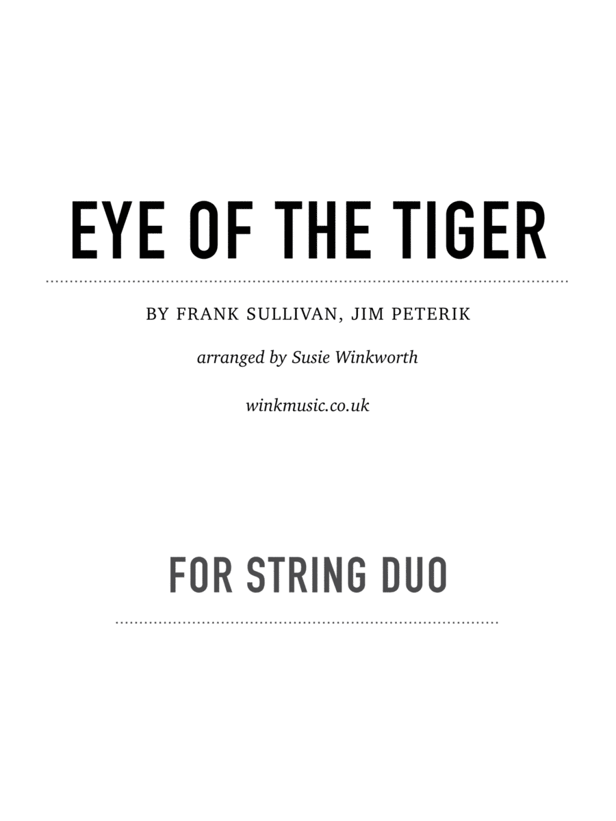 Eye Of The Tiger (arr. Susie Winkworth winkmusic.co.uk)