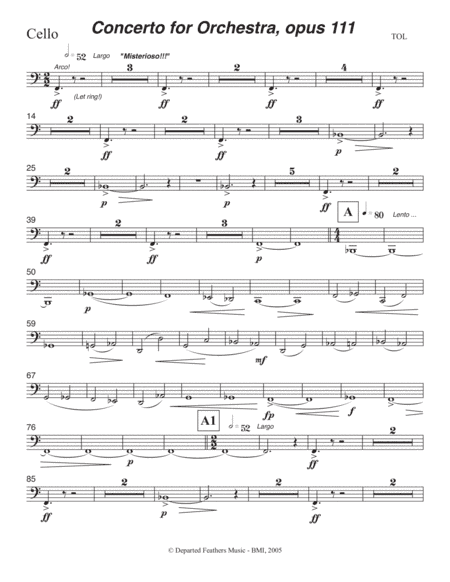 Concerto for Orchestra, opus 111 (2005) Cello part