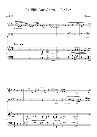 La Fille Aux Cheveux De Lin (arr. Derek STUART-CLARK)