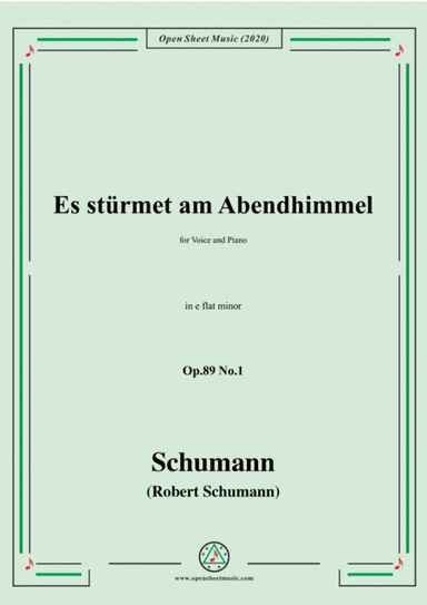 Schumann-Es stürmet am Abendhimmel,Op.89 No.1,in e flat minor (arr. MSM)