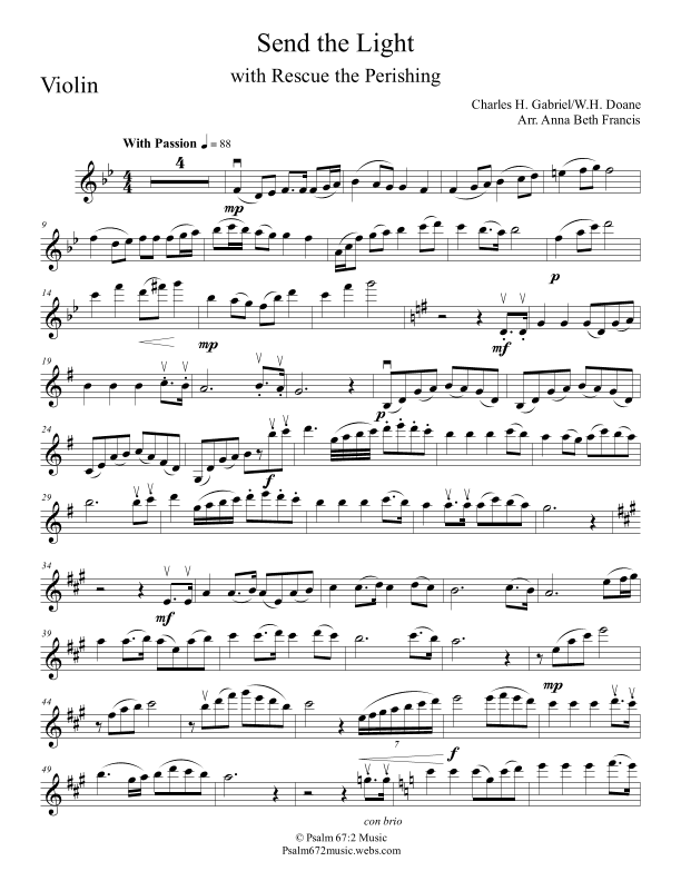 Send the Light/Rescue the Perishing Medley (arr. Anna Beth Pora)