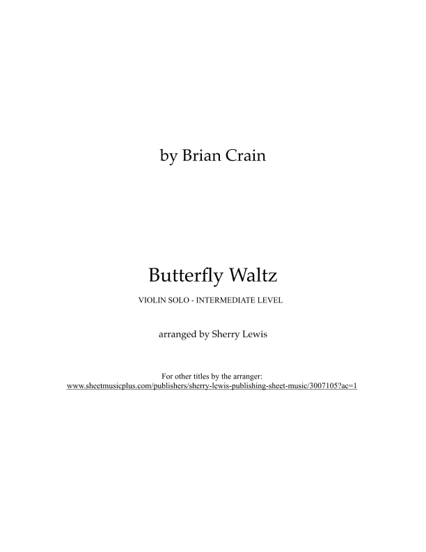 Butterfly Waltz (arr. Sherry Lewis)