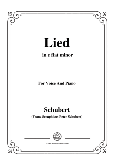 Schubert-Lied(Mutter geht durch ihre Kammern),D.373,in e flat minor,for Voice&Piano (arr. MSM)