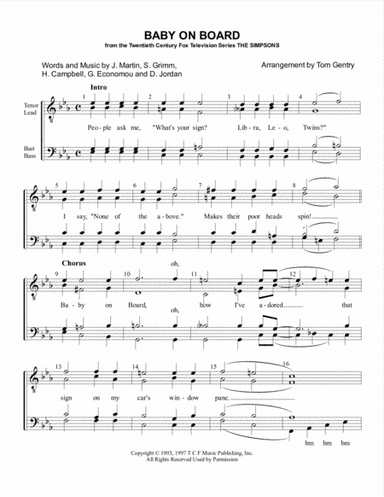 Baby On Board (arr. Tom Gentry)