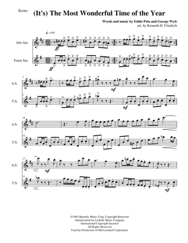 The Most Wonderful Time Of The Year (arr. Kenneth D. Friedrich)