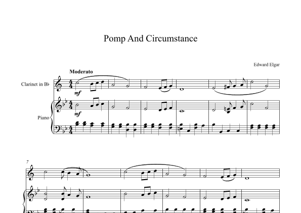 Pomp And Circumstance - Edward Elgar (Clarineet + Piano) (arr. Digital Book Music)